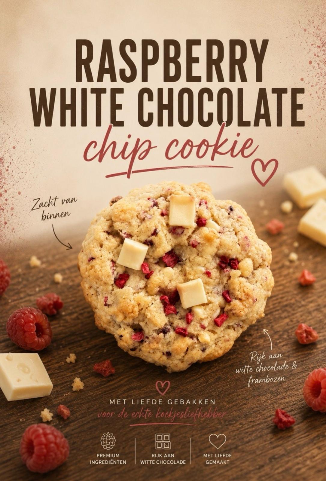 🍓 Raspberry White Chocolate Chip Cookie