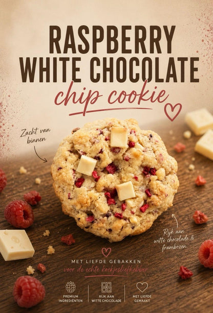 🍓 Raspberry White Chocolate Chip Cookie